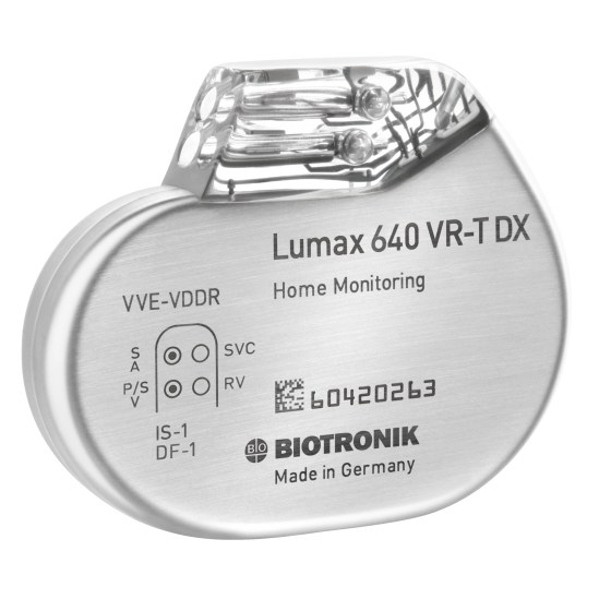Lumax 640 VR-T DX, single chamber ICD with complete atrial diagnostics