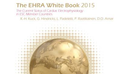 Na imagem, a capa de um livro com o texto "The EHRA White Book 2015". A imagem principal é um globo dourado 