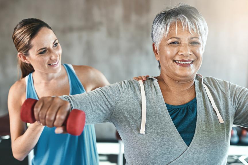 Older woman excercising