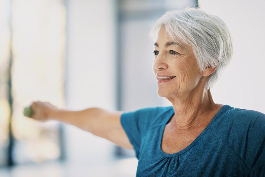 Older woman excercising