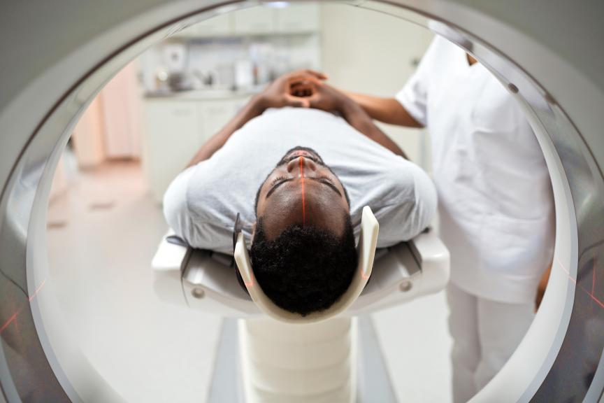 Man in an MRI tube