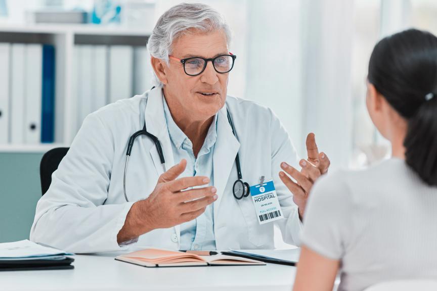Physician talking to a patient