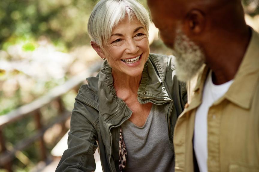 Elderly couple outdoors