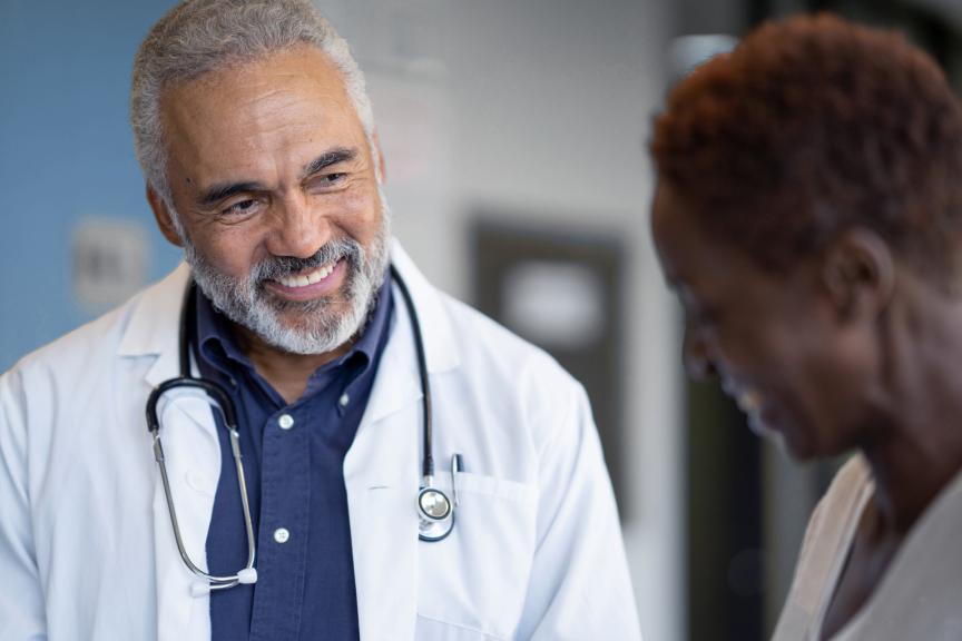 Doctor talking to patient