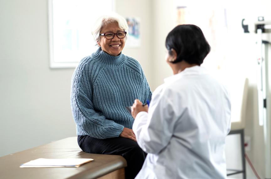 Woman at a physician's office