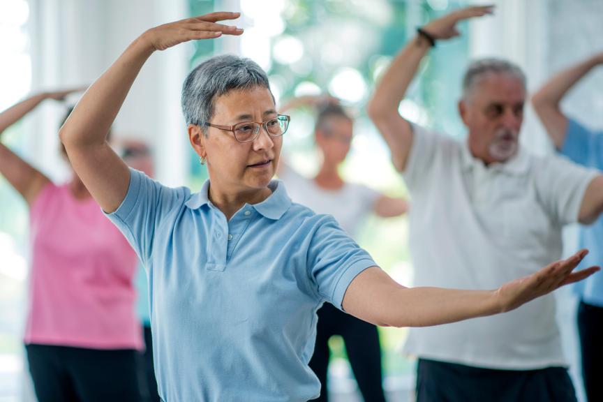 Elderly people excercising