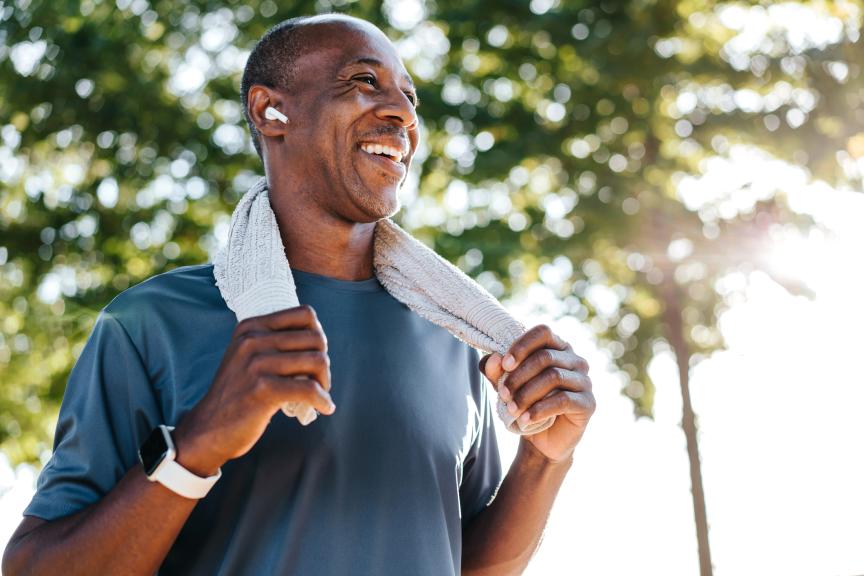 Man working out in a park