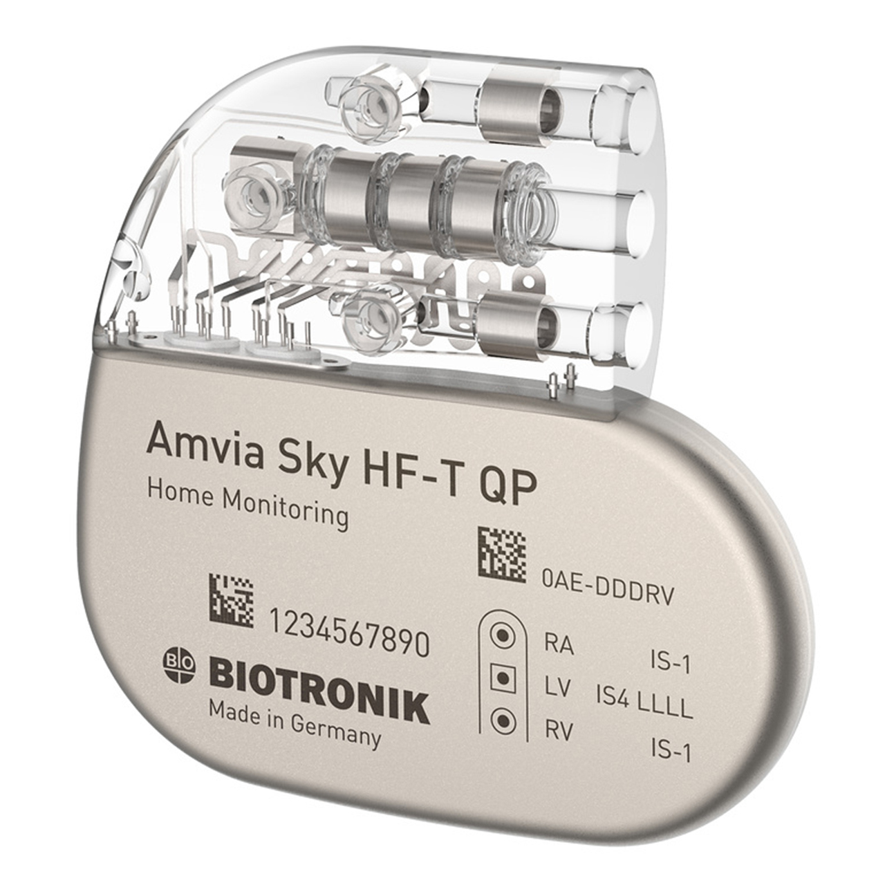Amvia Sky HF-T QP CRT Pacemaker, at an angle