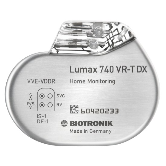 Lumax 740 VR-T DX, single chamber ICD with complete atrial diagnostics
